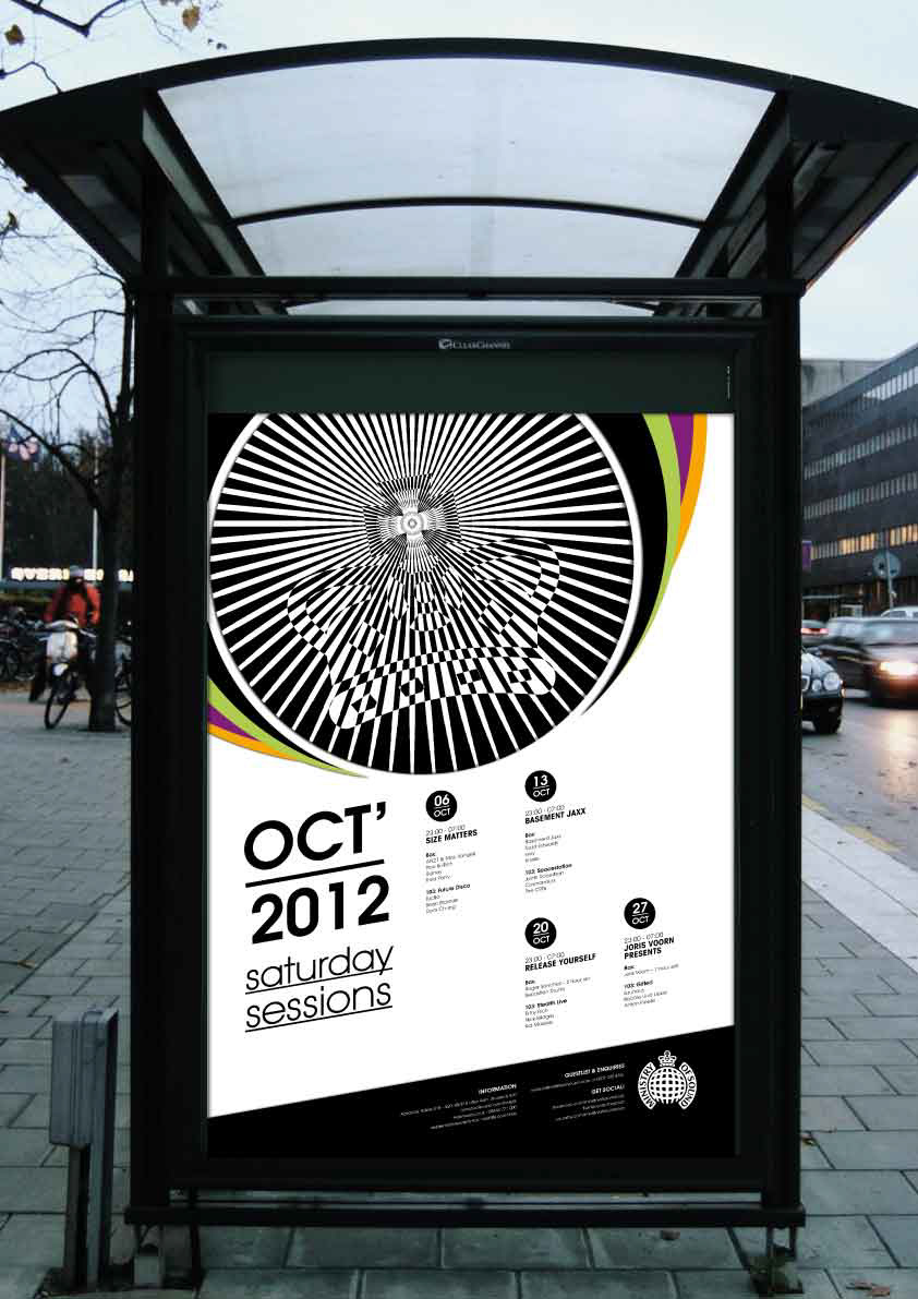 club poster optical art Ministry of Sound D&AD
