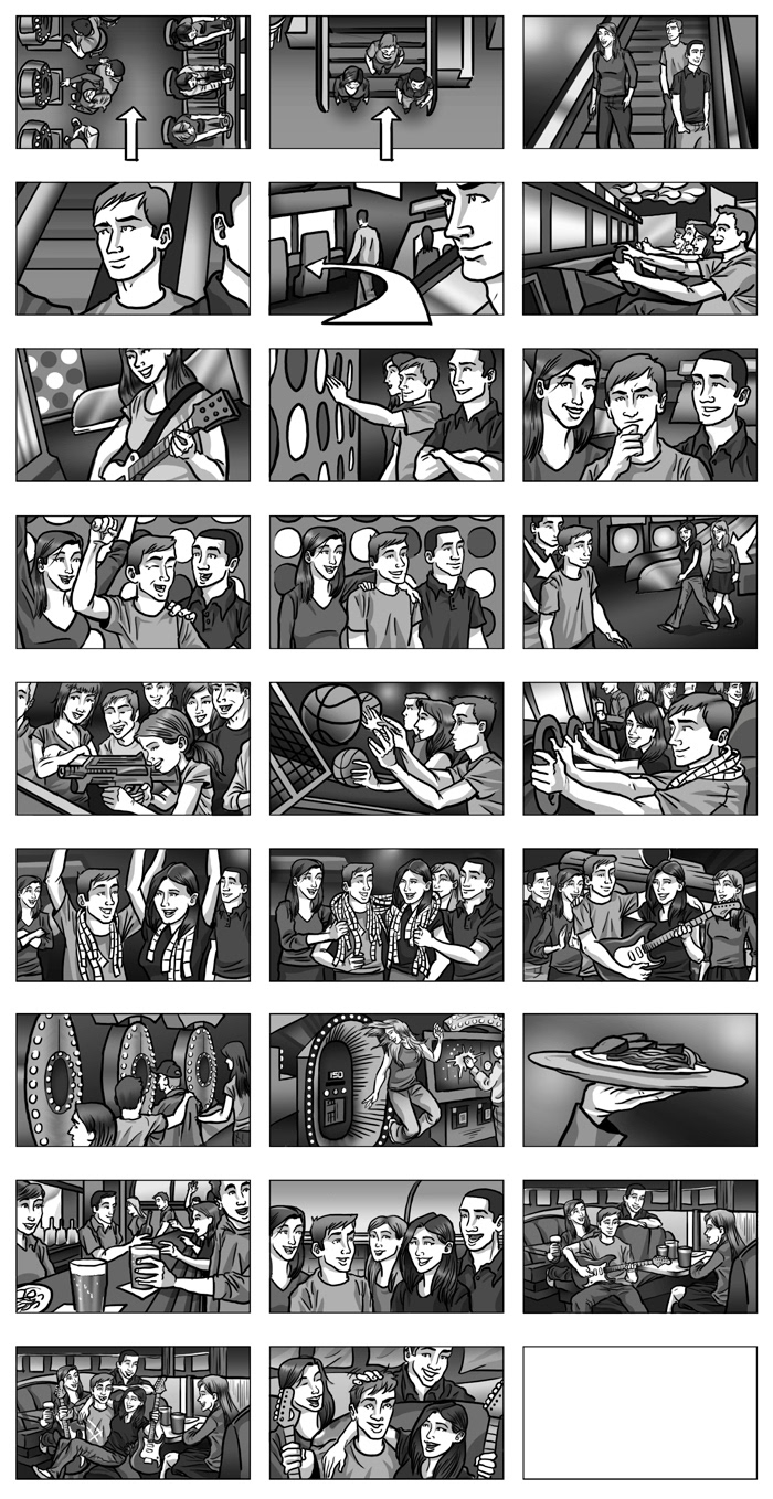 storyboard commercial advertisements digital linework shading Production
