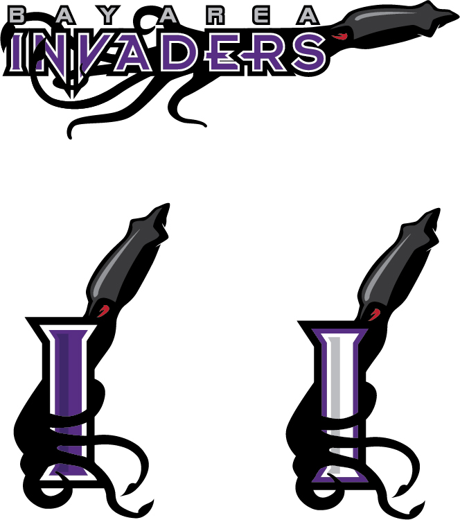 Bay Area Invader bay area san francisco oakland Invaders Squid kraken A11FL sports logos