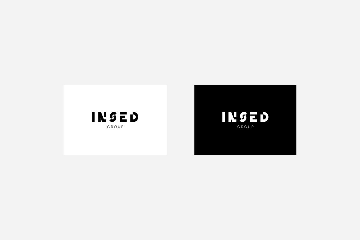 logo Logotype branding  minimal clean Black&white design Insed