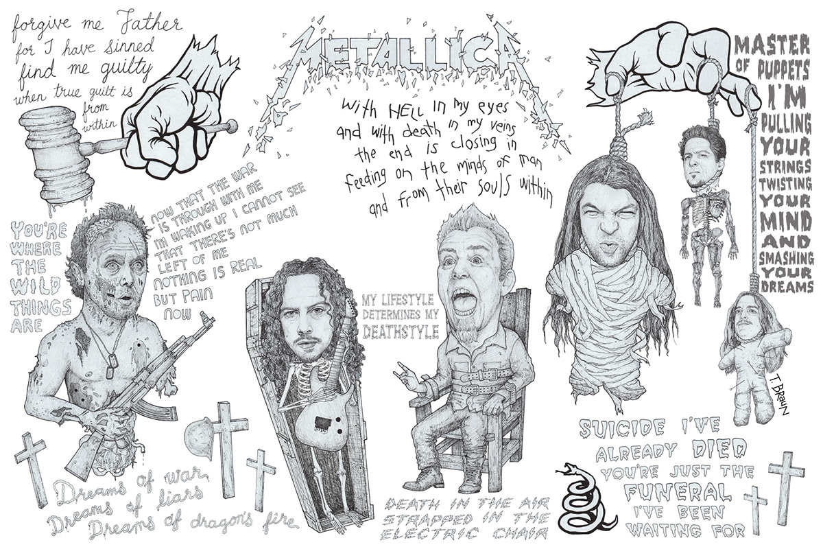 Metallica music poster  limited edition print  mixed media  gig poster rock n roll Pop Art  travis braun T Braun Art