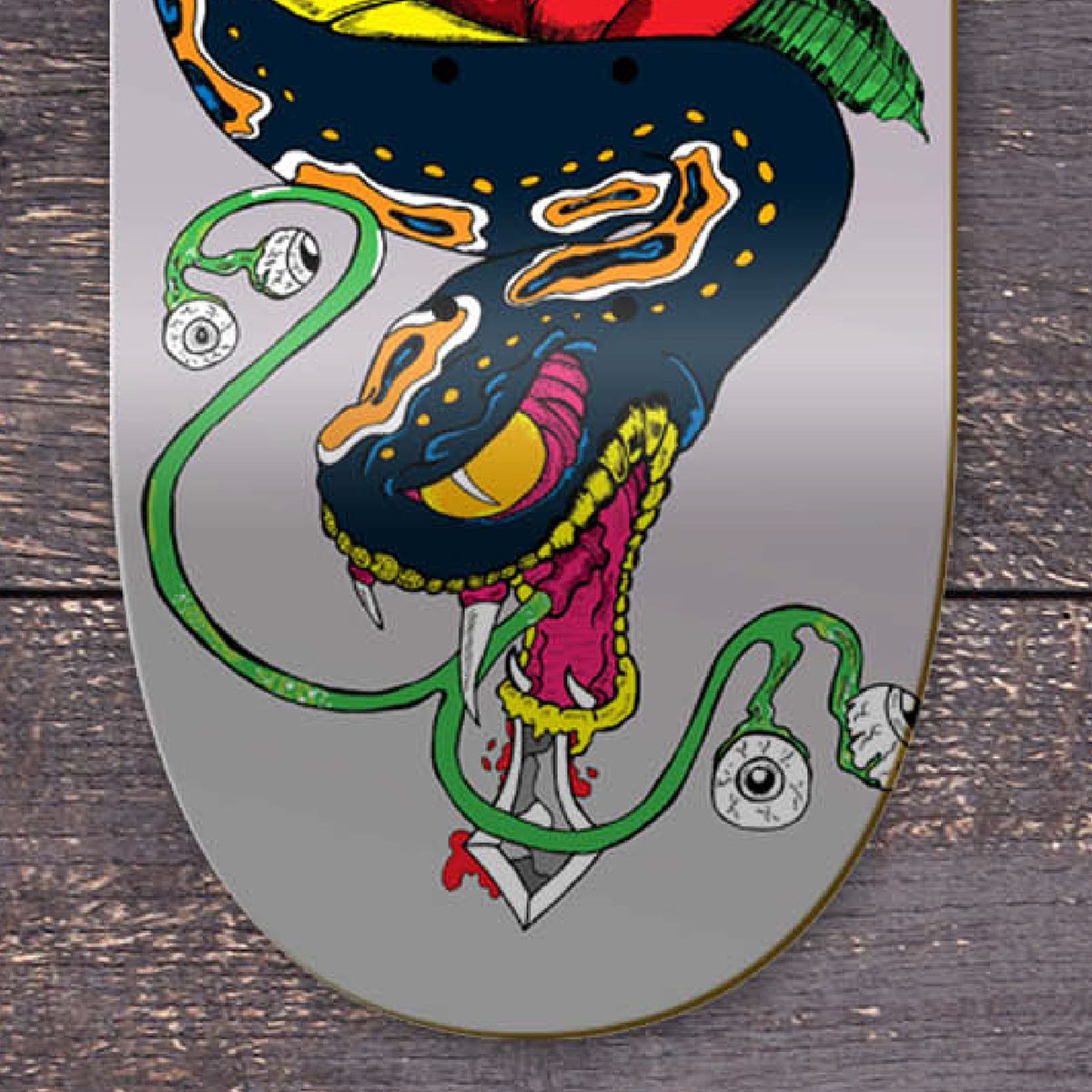 digital illustration skateboard skate Board Skating tattoo Skateboard Illustration digital graphic snake skull rose