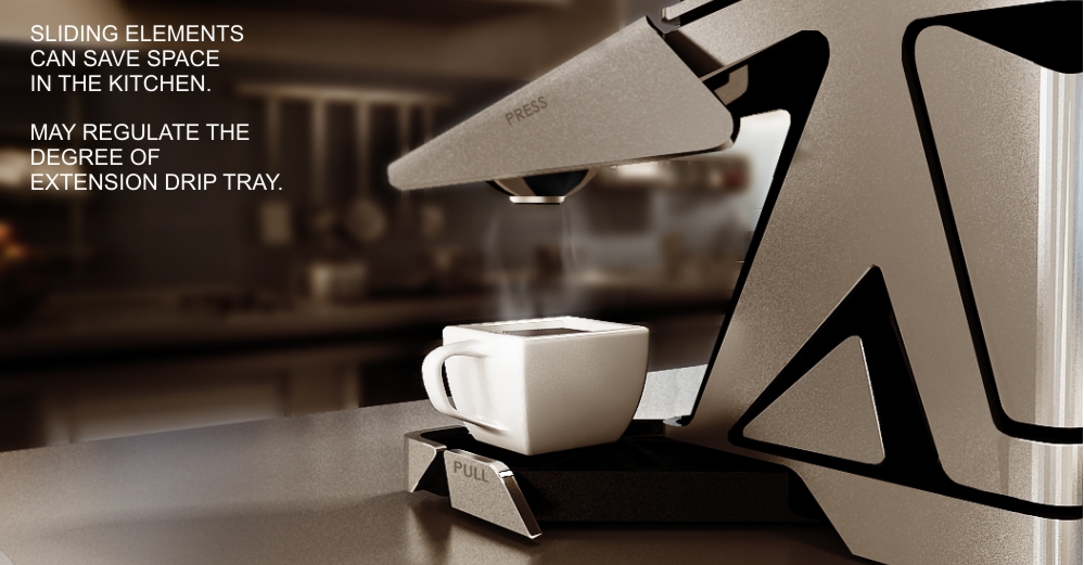 industry 3D 3d modeling 3ds max Coffee Maker Coffee machine Coffee Behance-Russia-Prosite