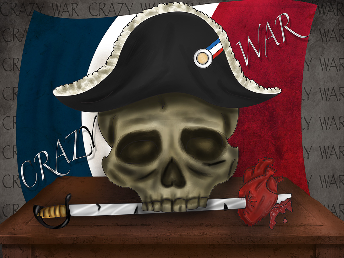 War skull history ilustration