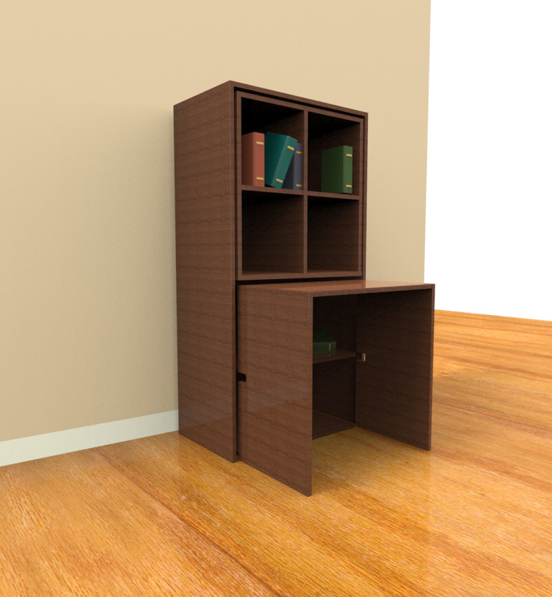 mobilier wood furniture simple functional easy symetric desk bureau