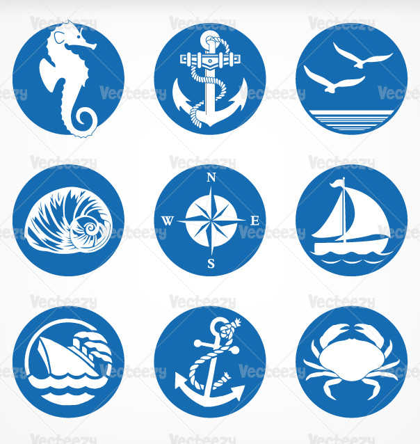 nautical symbol nautical vector nautical label nautical badge sea Ocean summer badge vector sea vector ocean vector anchor vector