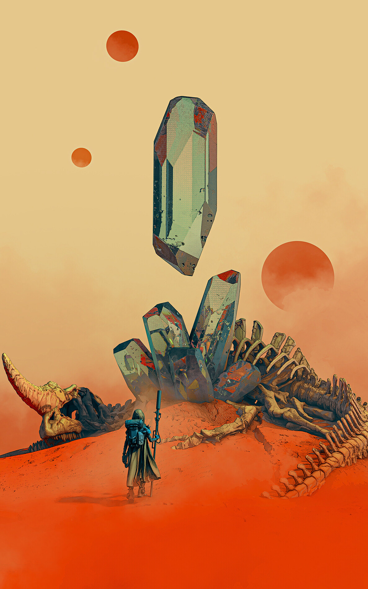 Digital Art  crystal Zbrush fantasy digital illustration artwork concept art Moebius inspired Noai