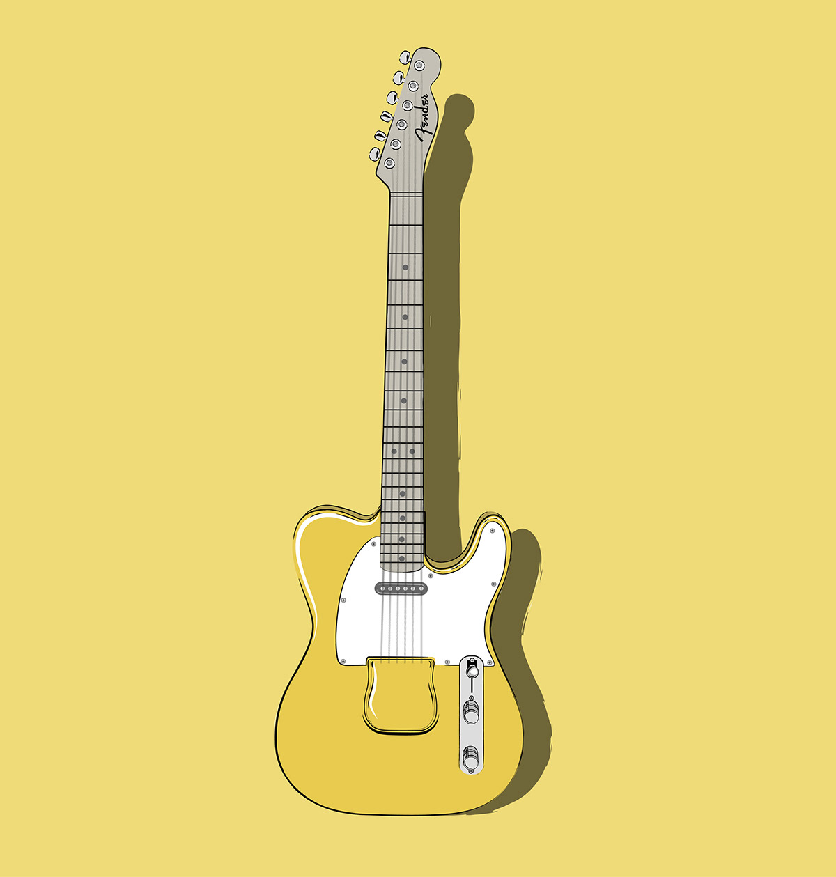 guitar Beck yellow design fender Telecaster Fender Telecaster ibanez Guitarra electric guitar ilustracion thekoi