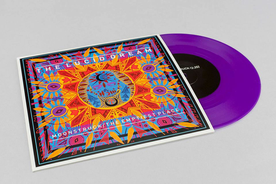 the lucid dream vinyl artwork psychedelic pattern skull moon Music Artwork feathers