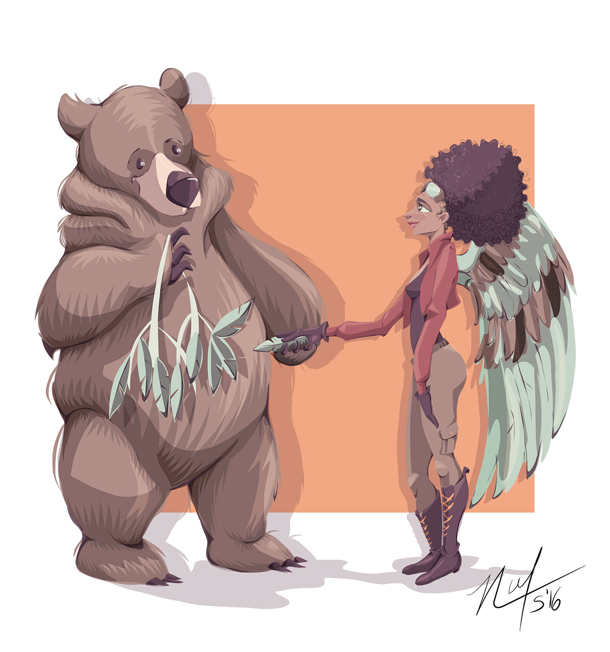 bear Aviator friendship afro
