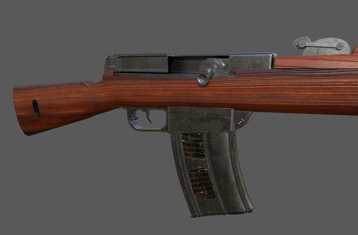 Gun Weapon 3D 3D model modeling Render Maya
