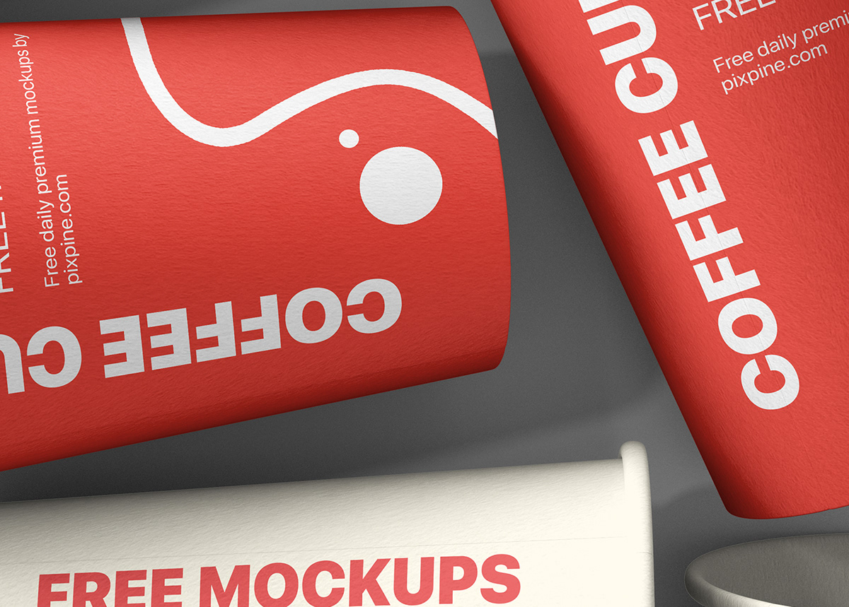 branding  Coffee cup cups design free mockup  Packaging paper print psd template