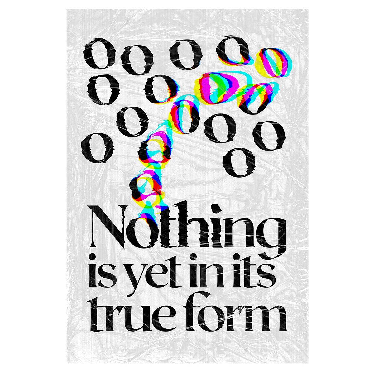 Glitch poster typhography Form generative glitch art nothing tipografia uruguay