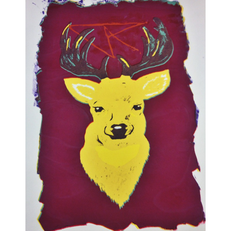 silkscreen deer CCAD celia swetland print design