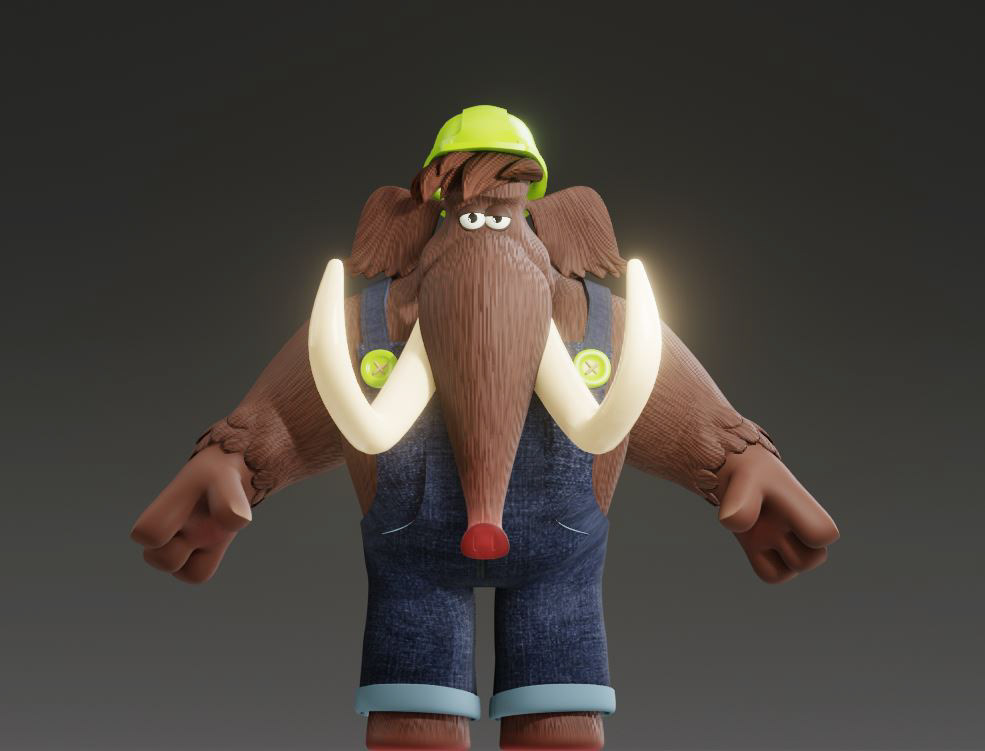 mammoth 3D cartoon characrter Mascot