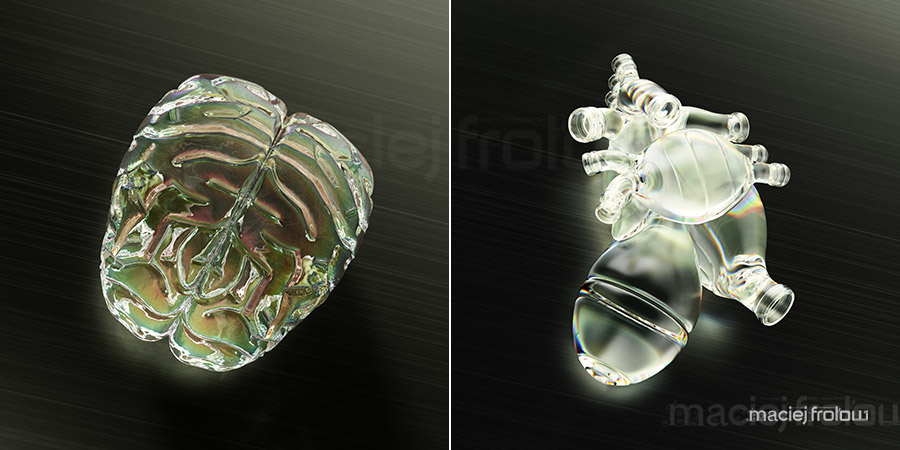 heart artificail glass brain Transparency radiology medicine healthcare future Technology