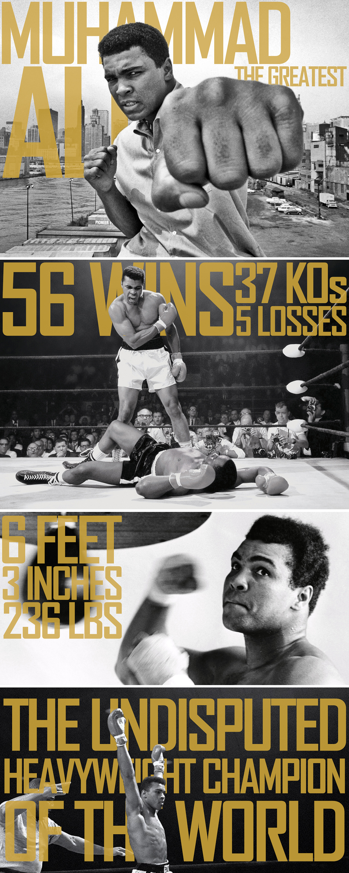 Muhammad ali Boxing heavyweight champion poster tribute Layout