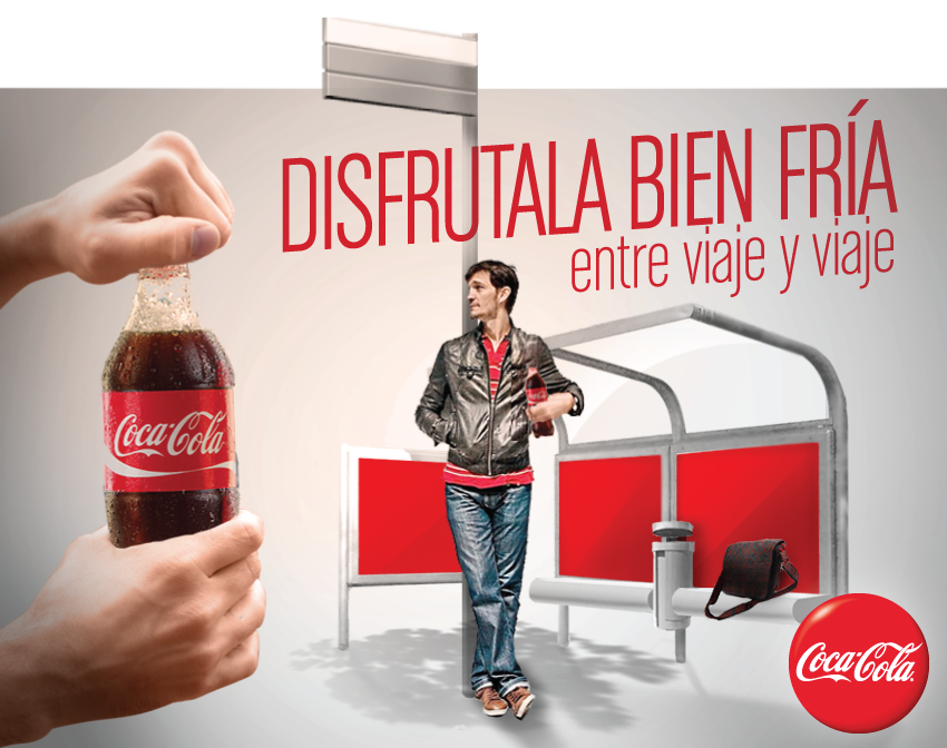coke Coca Cola Coca-Cola drink cold ice cold outdoors billboard red refreshing ice Food  beverages soda sweet clean techy