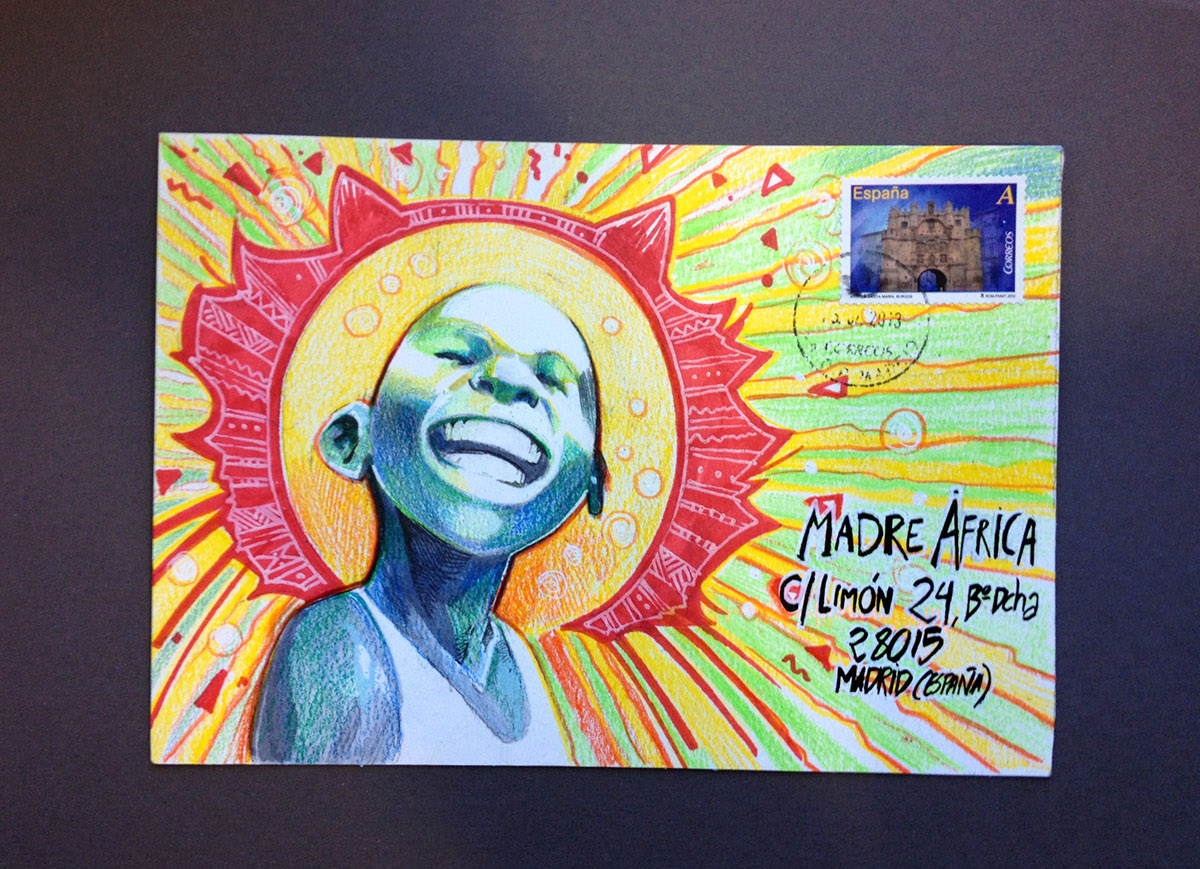 small art Project postcard postcards letters s.m.a.l.l. mailart Cannes africa oneshow madreafrica mail NGO ong