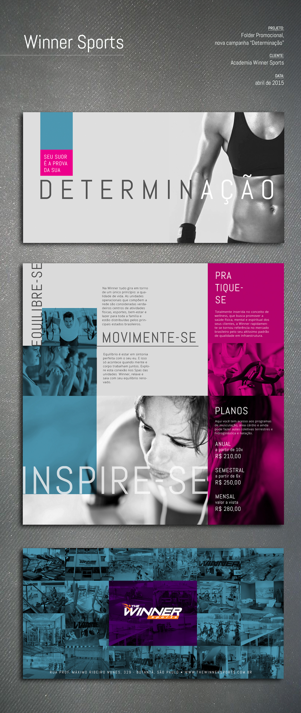 Adobe Portfolio academia fitness folder impresso gymnasium