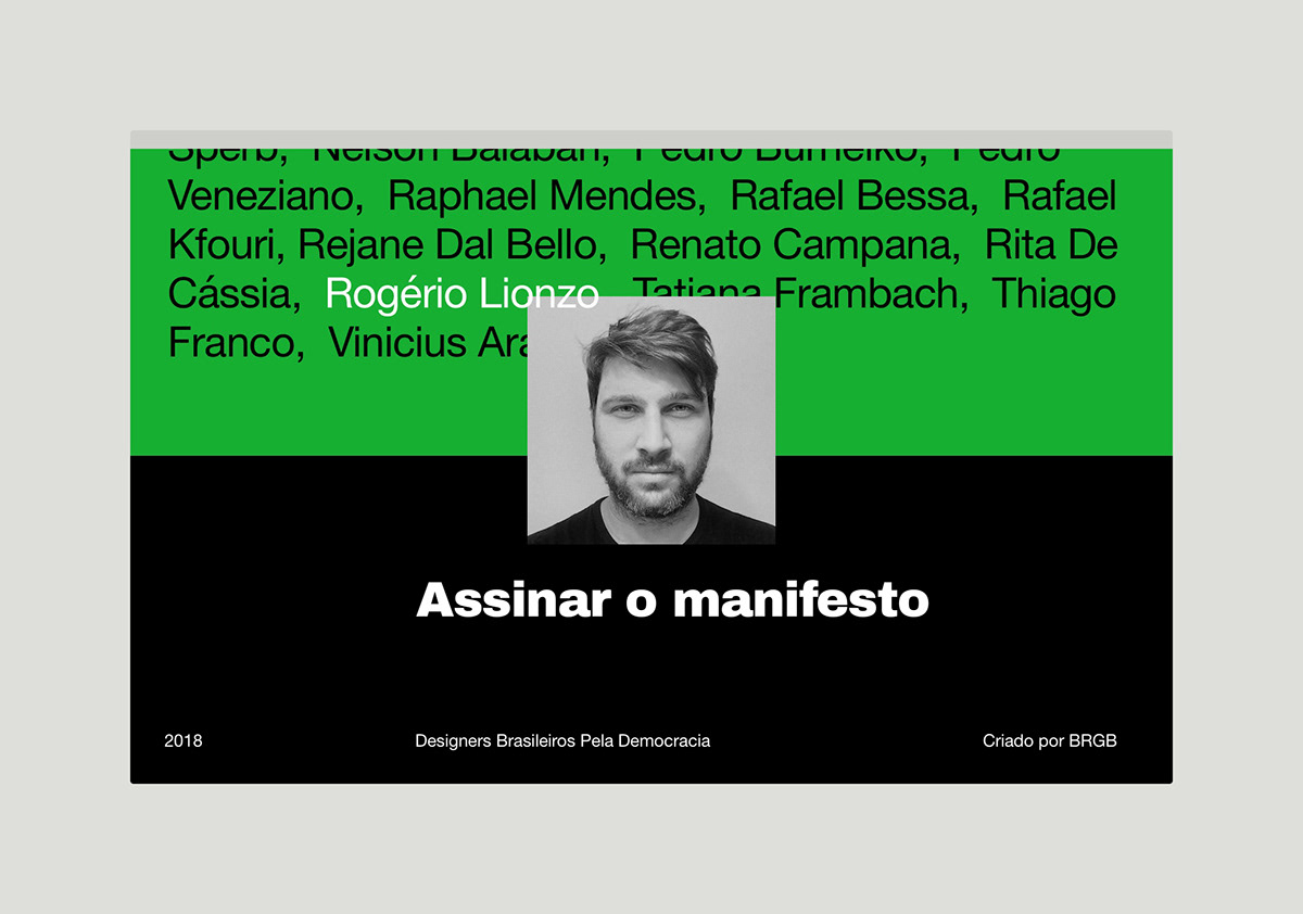 political brazilian design Brazil minimal editorial grid big typography landing page modern