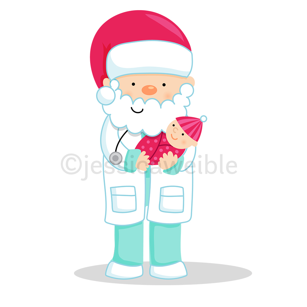 cute doctor santa Christmas baby Baby Doctor santa doctor christmas doctor Cute Baby santa character
