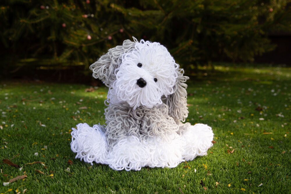 dog handmade toys knit Knitted toys knitting knitting pattern knitting pattern design knitting toys Old English Sheepdog Toy Dogs