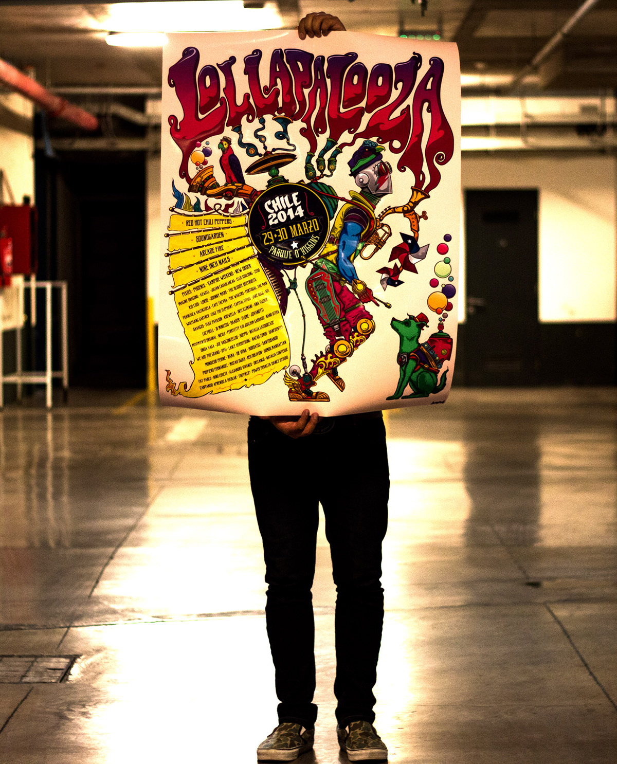 font chile rock rockband GigPoster poster cartel Chinchinero print lollapalooza