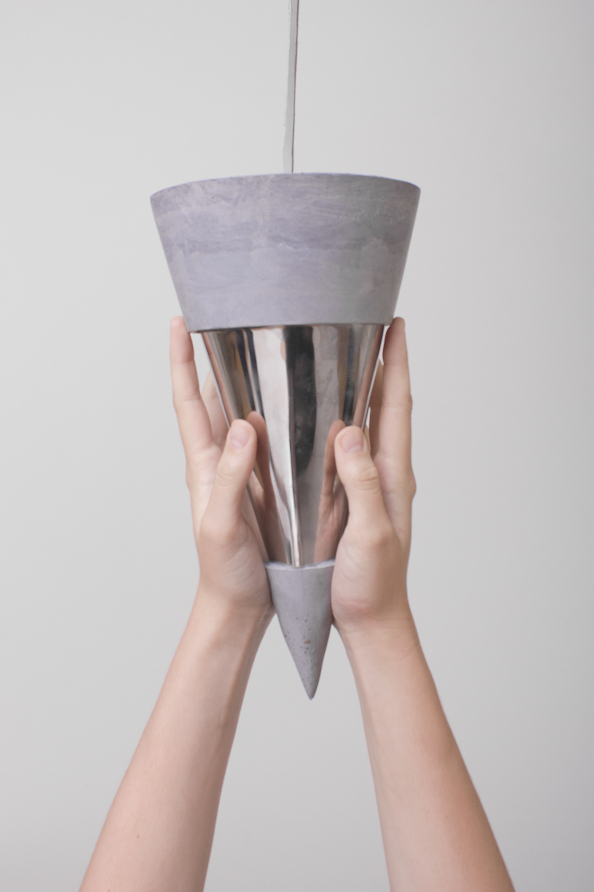 concrete Flying parchment leather metal object concept pendulum