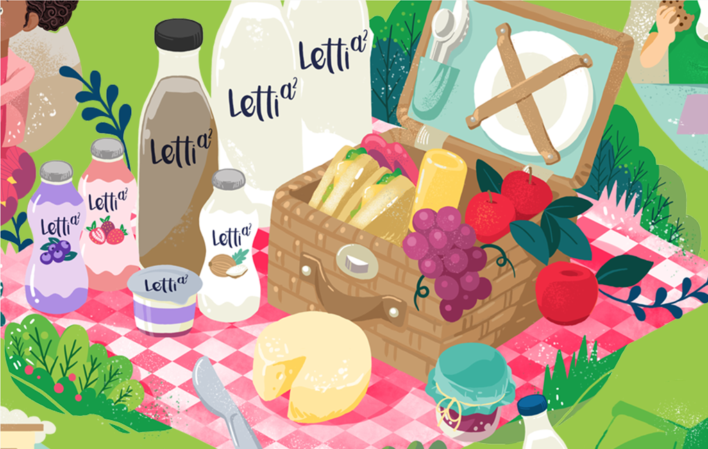 children's book Digital Art  digital painting farm icons ILLUSTRATION  milk Illustration system brand identity design