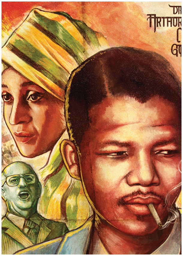 poster India africa resistance Mandela Bollywood texture digital painting lettering art portrait south africa struggle Liberation Apartheid