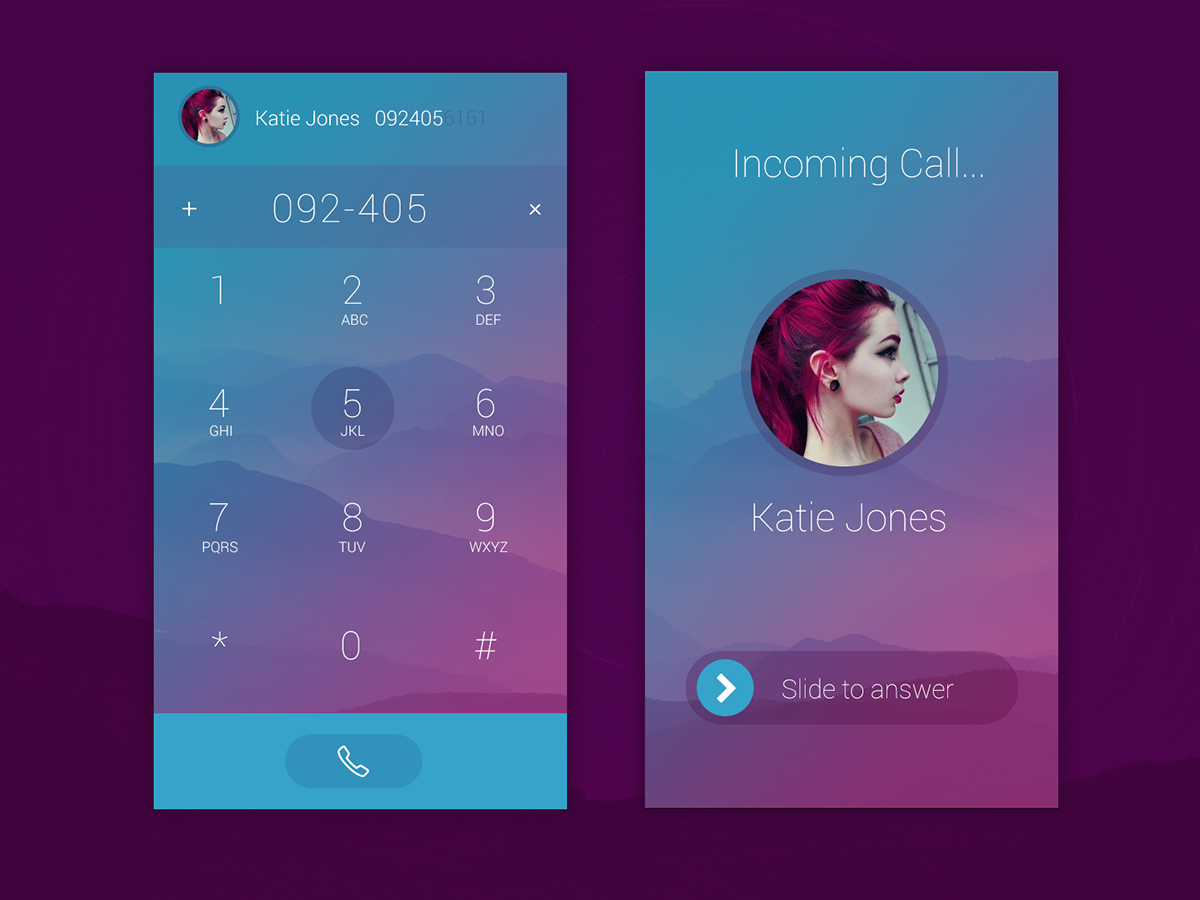 widget mobile Chat call dial number pad phone
