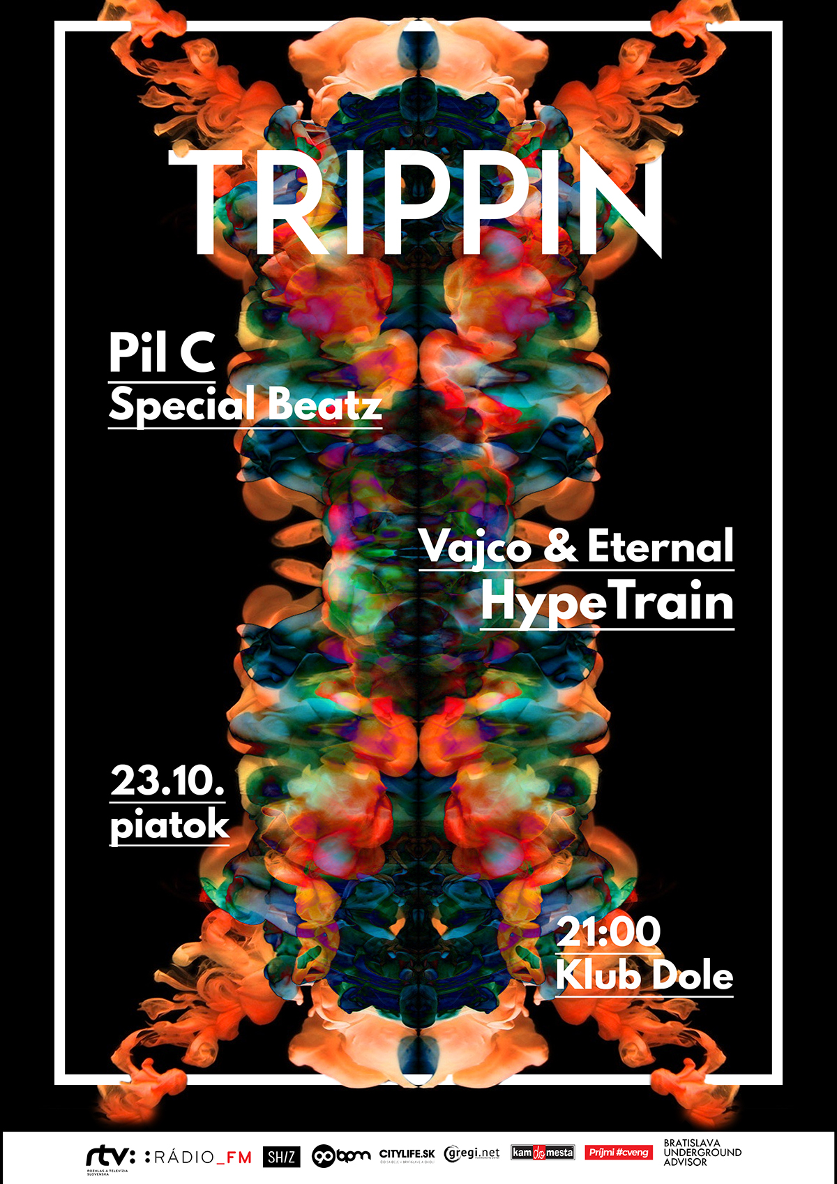 Trippin trippy Psychedlic hip-hop hip hop party club poster facebook banner