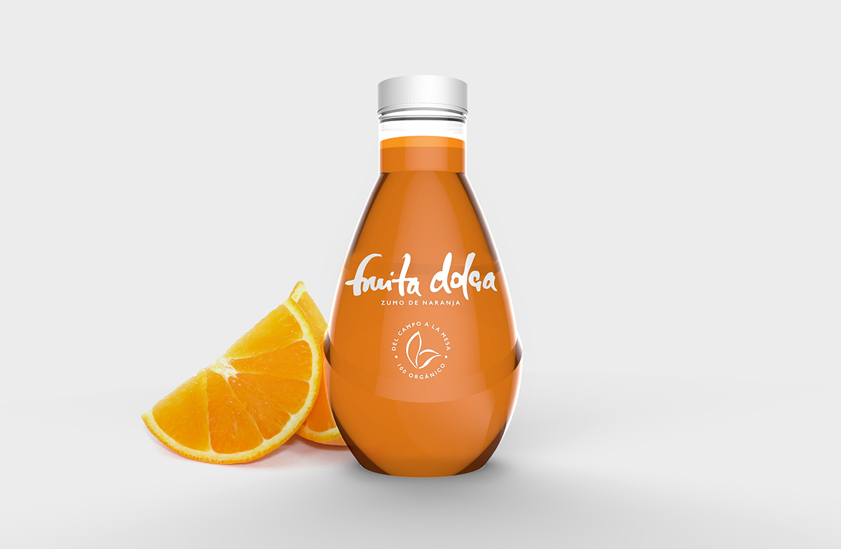 elisava zumos zumos orgánicos fruit juice juice fruita dolça Juice Packaging Fruita structural packaging plastic bottles naranja orange Pear pera pomegranate