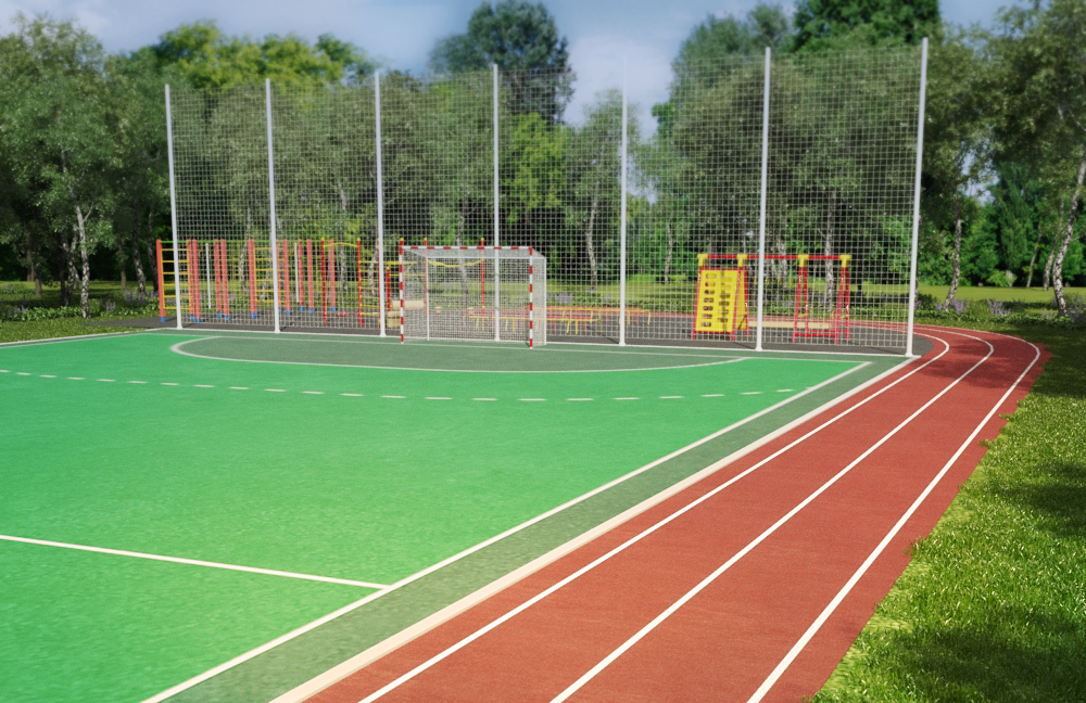 3D sport football Playground run kids bal 3D Visualization enviroment Landscape
