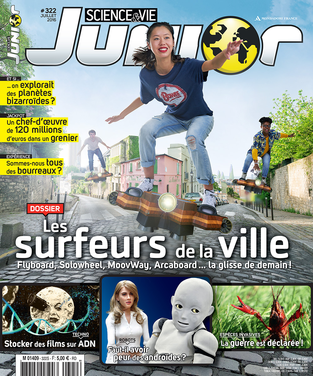 magazine cover photo cover flyboard  rider teenager futur futuristic Paris team montmartre people Life Style editorial commisioned