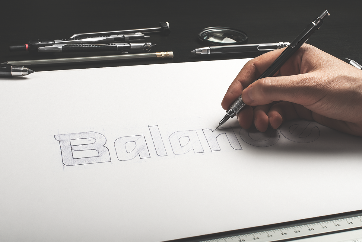 logo typography   sketch lettering Handlettering handmade logodesign balance Consulting