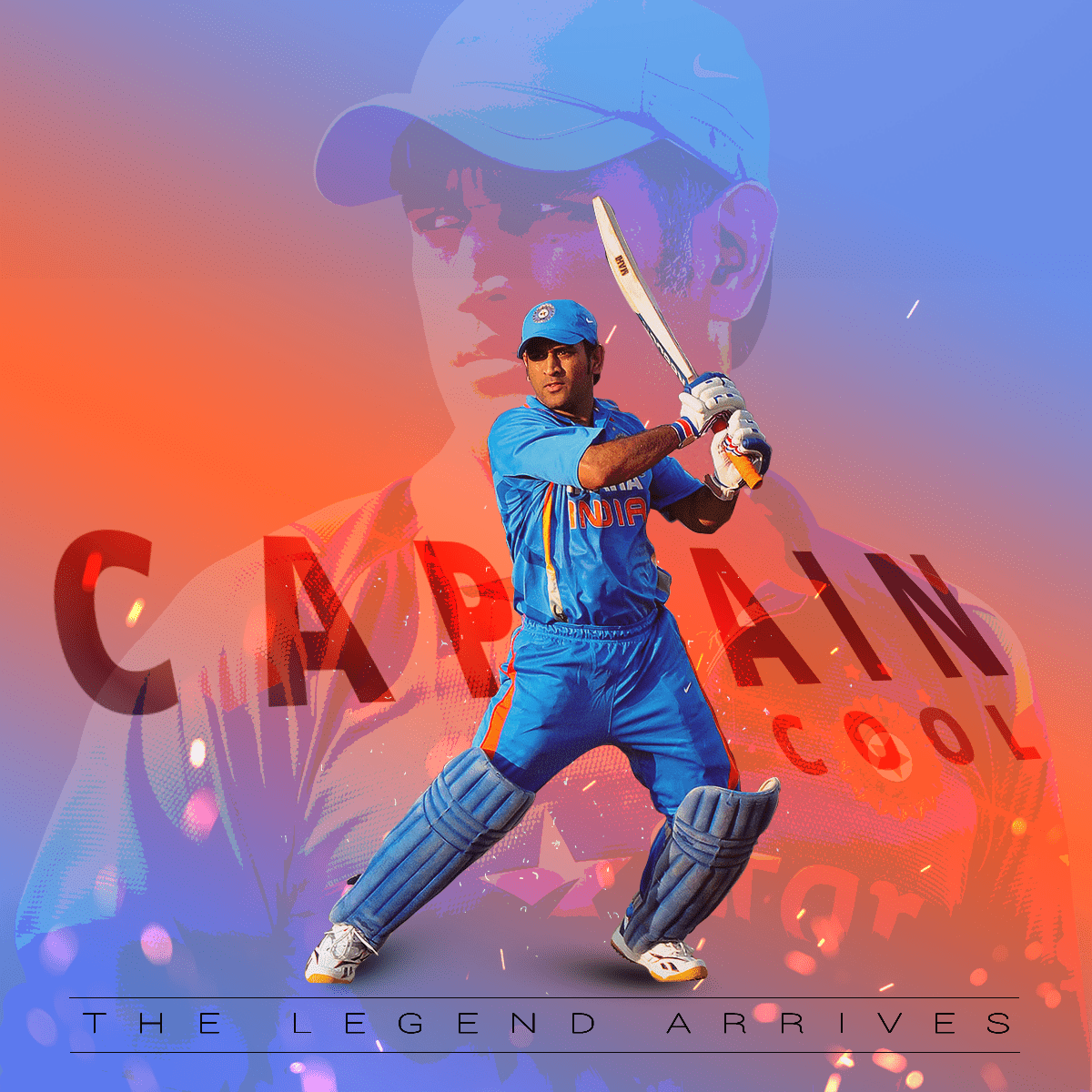 batsman Cricket Dhoni fanmade India poster
