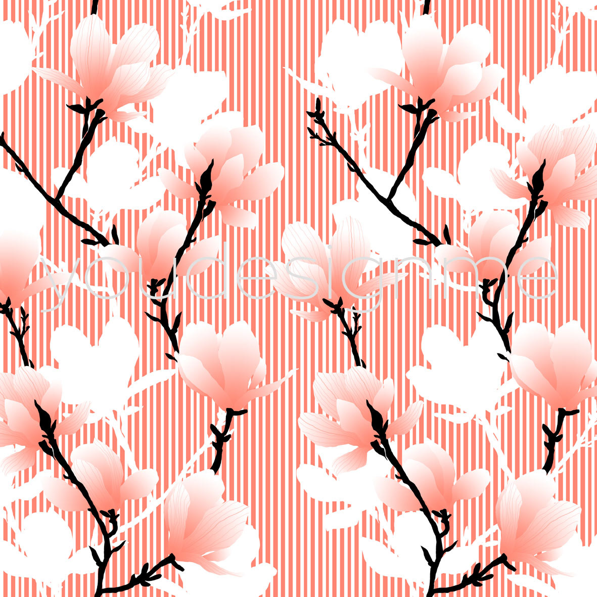 pattern dessin magnolia floral petals spring summer soft Flowers Tree  Nature