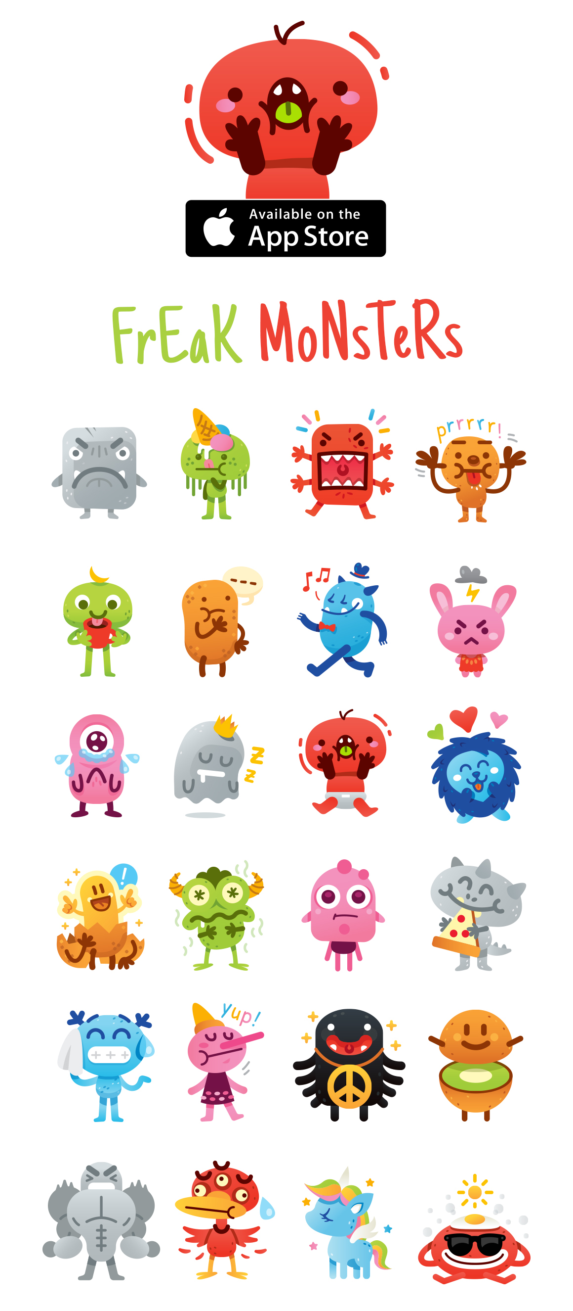 Emoji Emoticon characters cute funny ILLUSTRATION  flat Cat monsters sticker