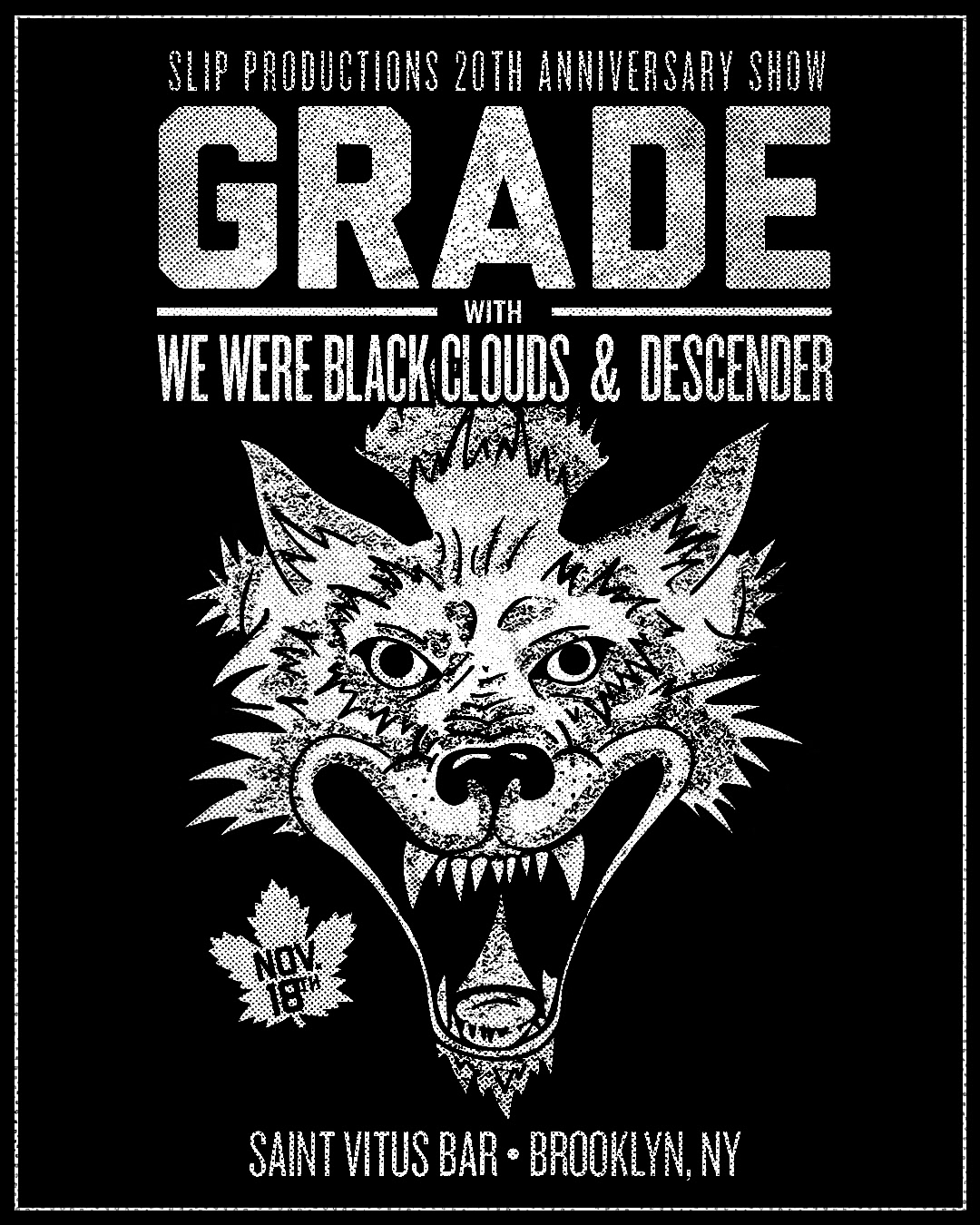 design Production prepress gig poster poster Hardcore punk metal Saint Vitus Bar Brooklyn nyc