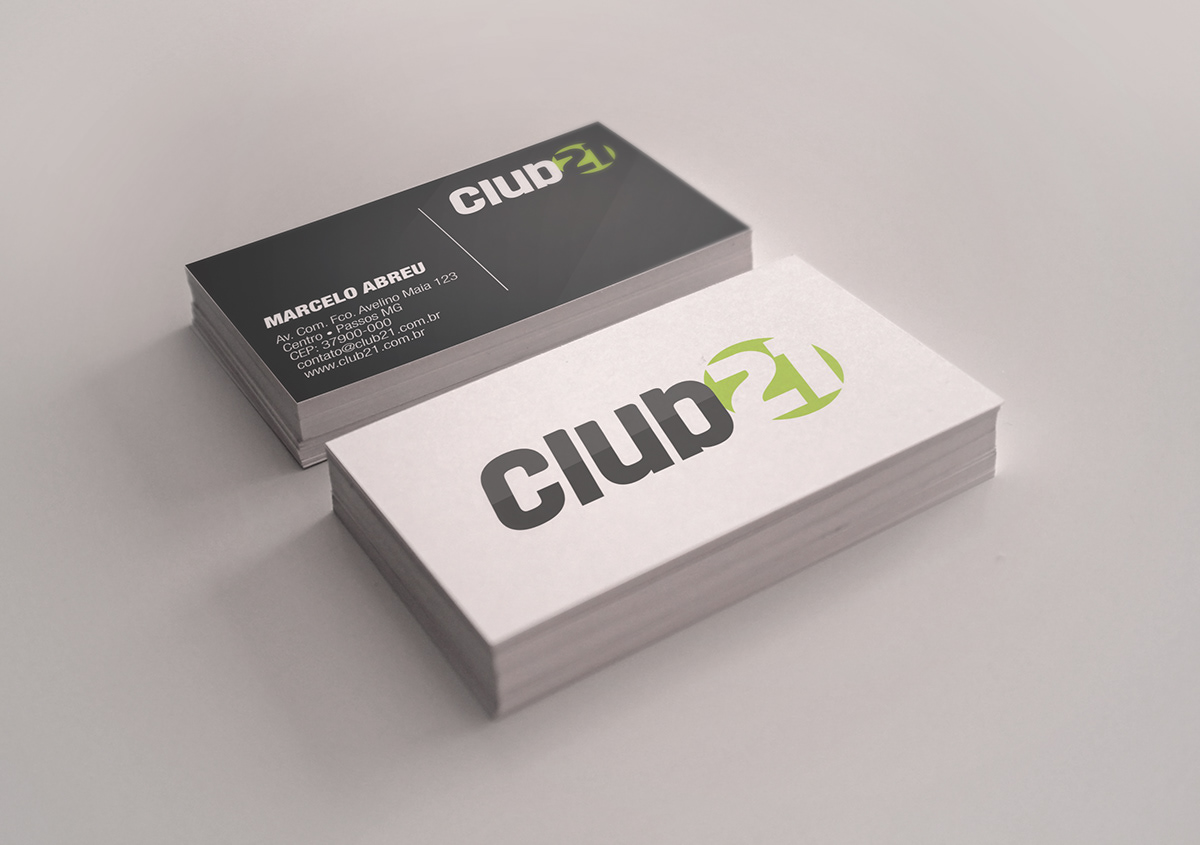 Logotipo identidade visual academia club21