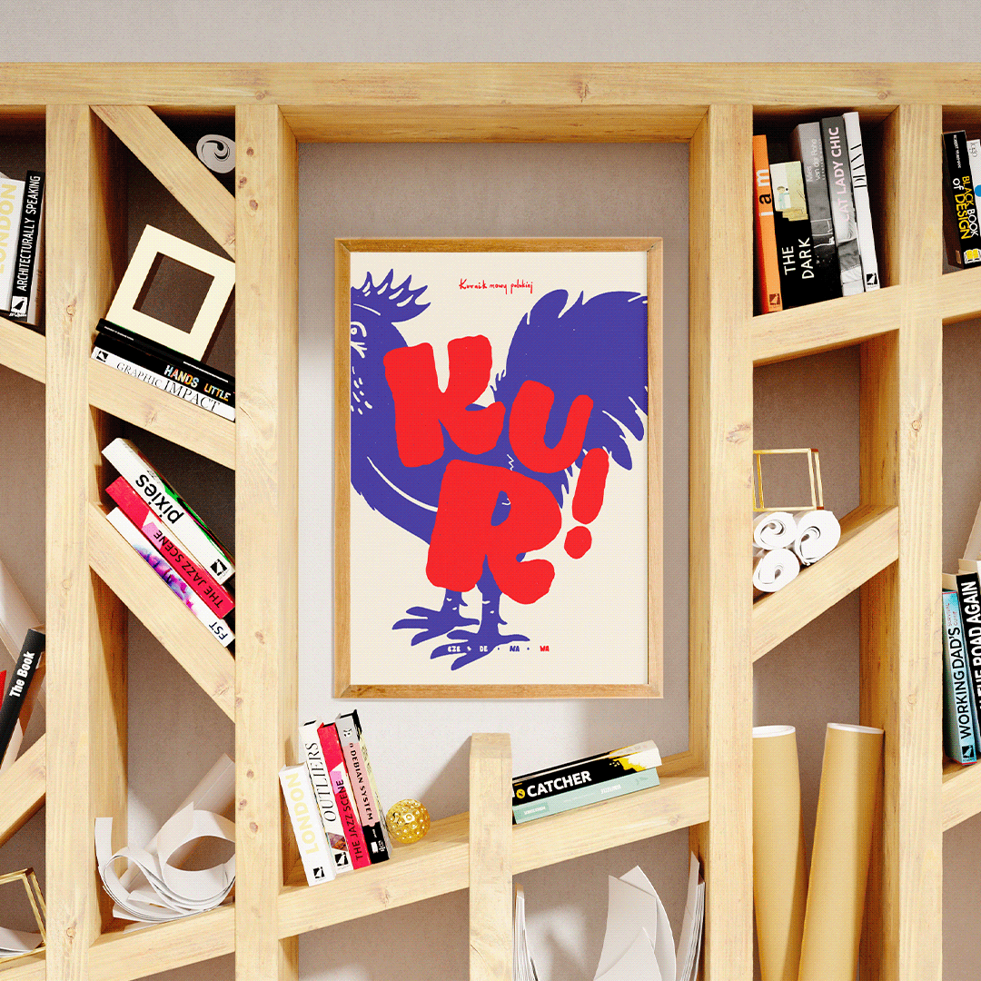 ILLUSTRATION  chicken ilustracja plakat typography   Poster Design homedecor typografia grafika druk