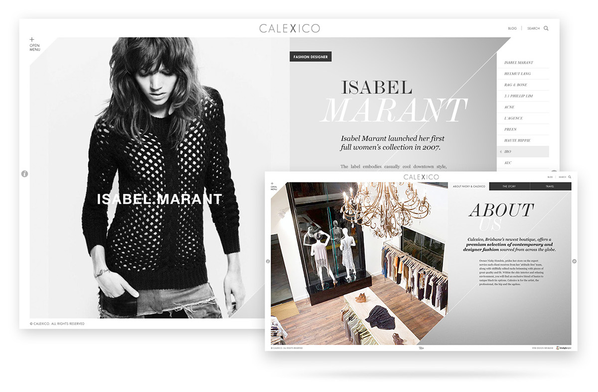Web design interactive shop online store fashion boutique Fashion Store clothing store