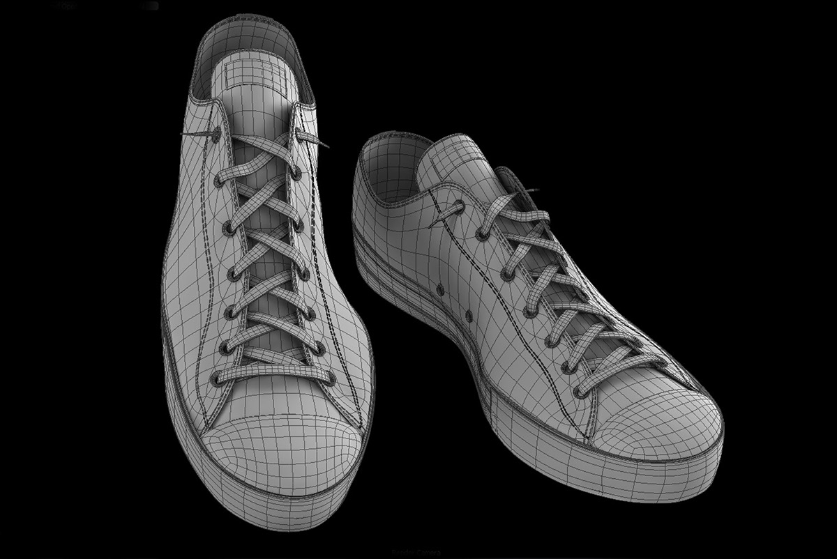 Allstar shoe 3D Luxology modo converse