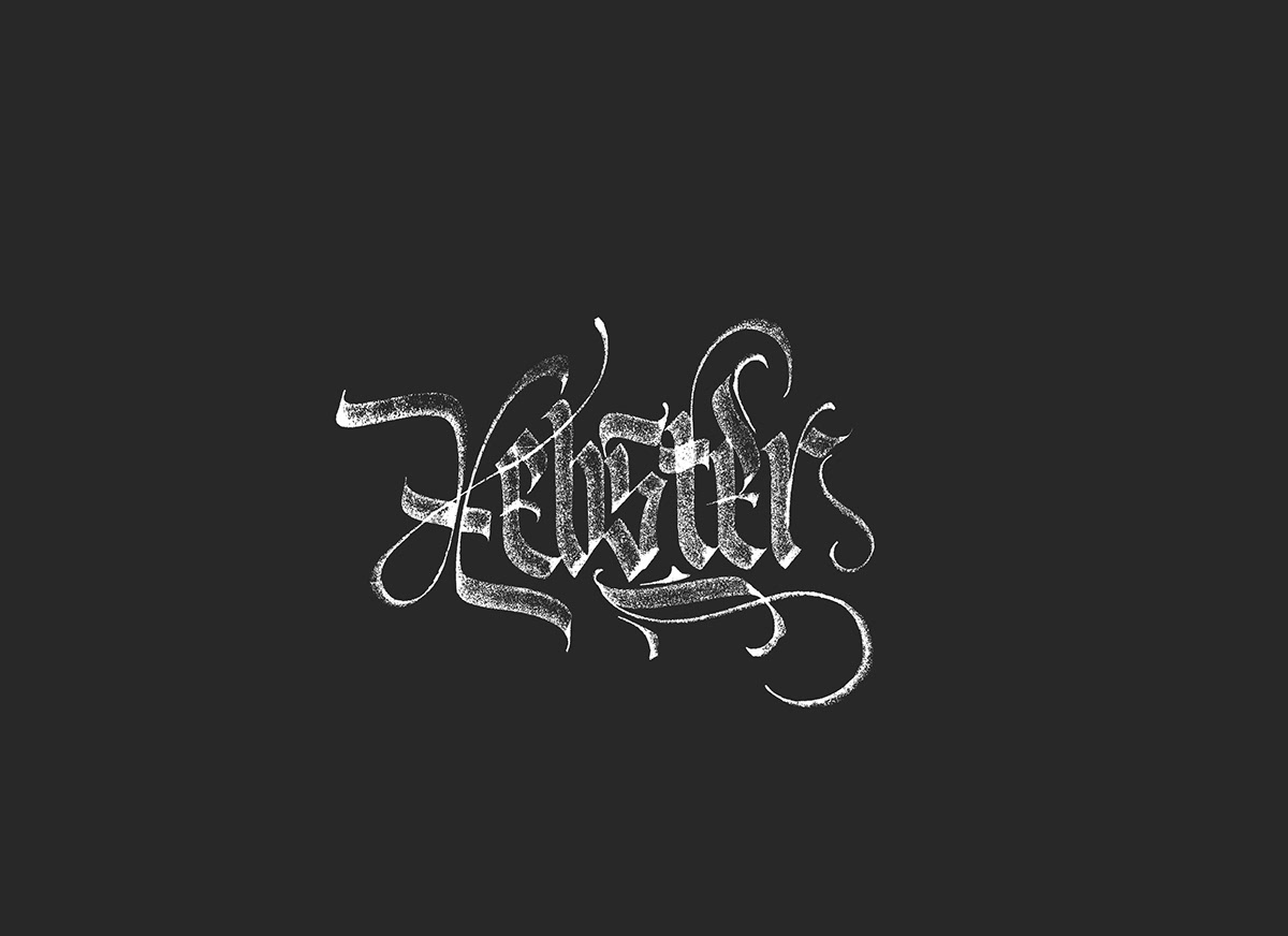 lettering Blackletter Fraktur calligraphie type Custom
