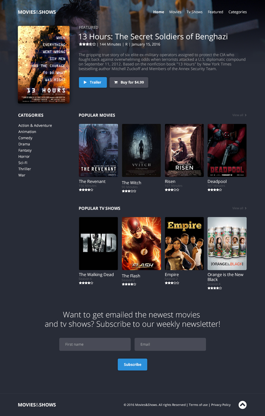 Webdesign Movies shows