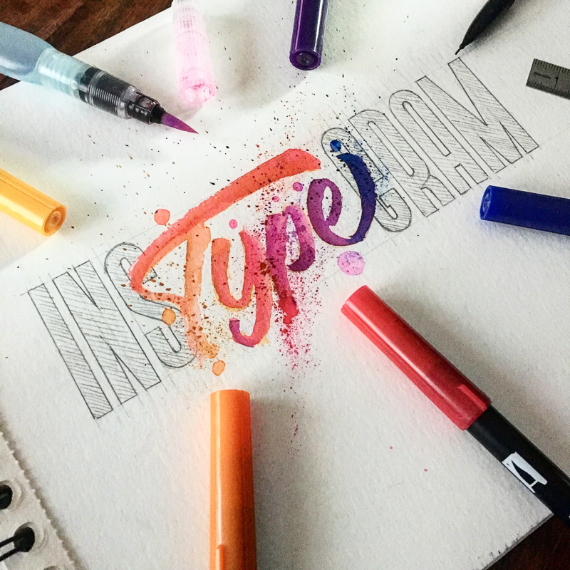 typography   lettering Calligraphy   watercolor color ink words letter
