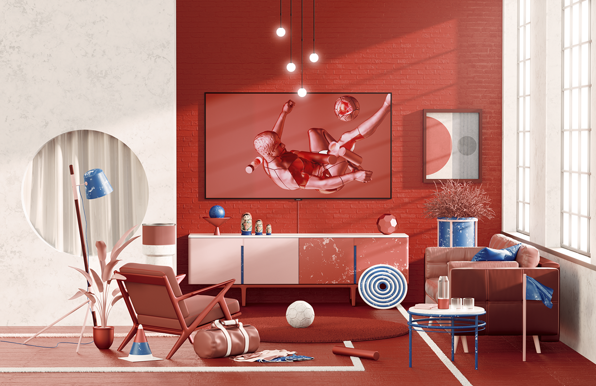 CGI cinema4d c4d 3D Advertising  campaign Samsung wix Lenovo airbnb
