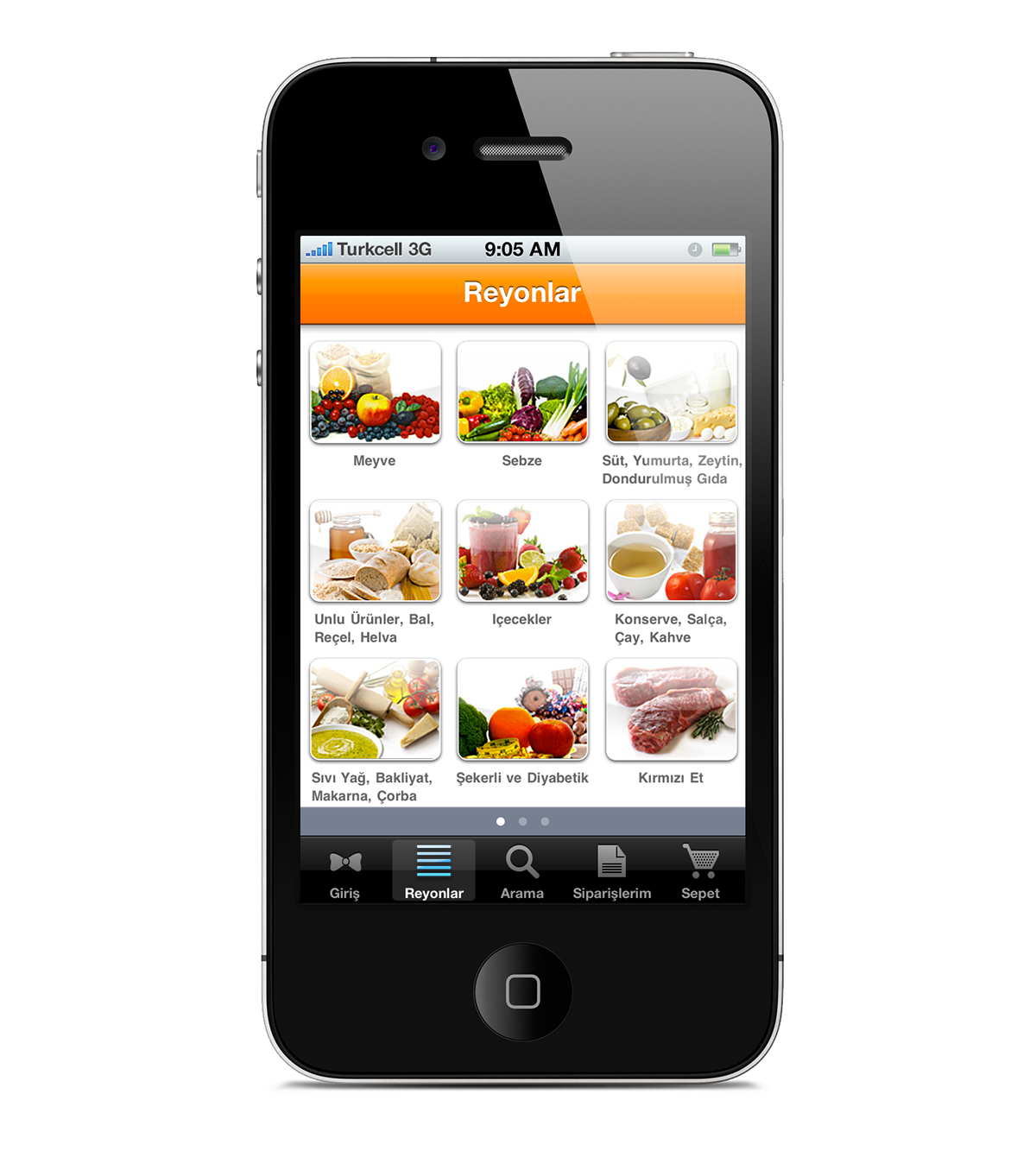 iphone app application groceries shop Order Migros market webapp orange contrast